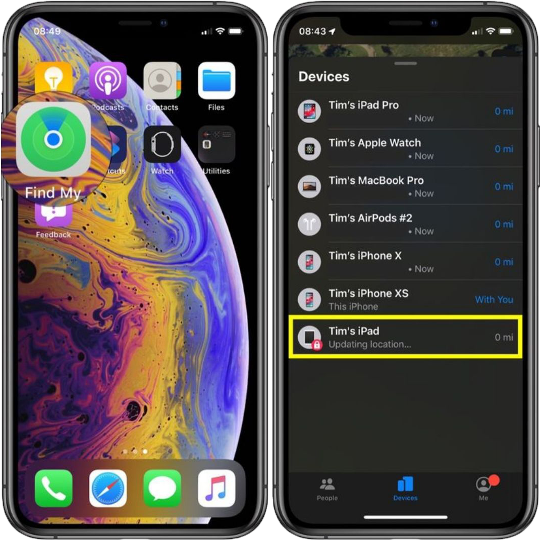 Cách xoá iCloud cũ trên iPhone qua Find My bước 1